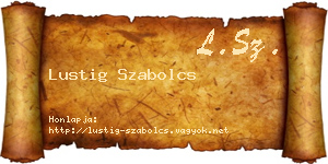 Lustig Szabolcs névjegykártya
