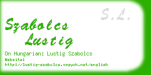 szabolcs lustig business card